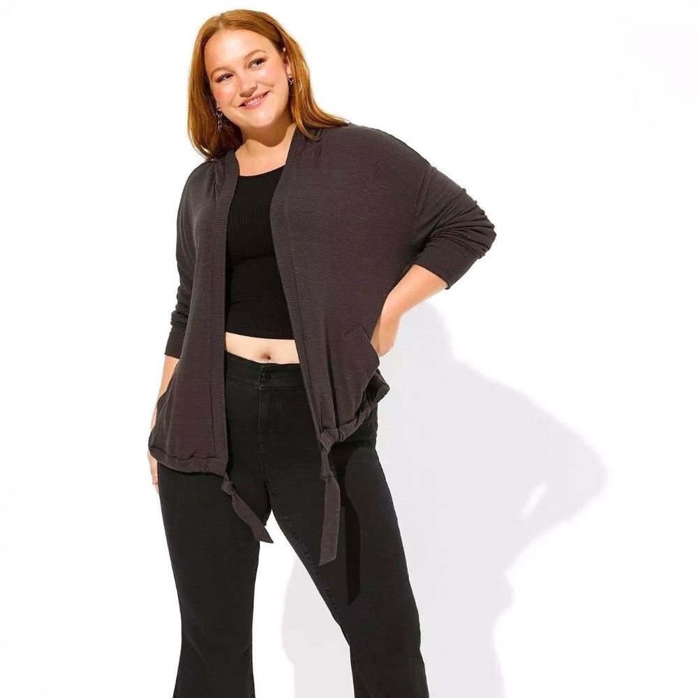 Torrid Gray Super Soft Plush Hooded Cardigan SIZE 2